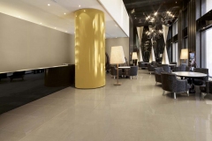 Lounge area in upscale contemporary hotel