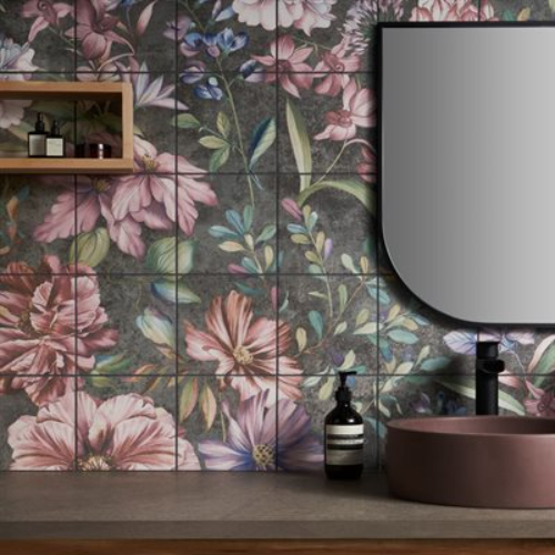 Angela Harris Florista Garden Pink Mural 8x8