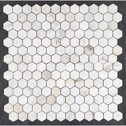Bianco Oro 2" Hexagon Mosaic Honed