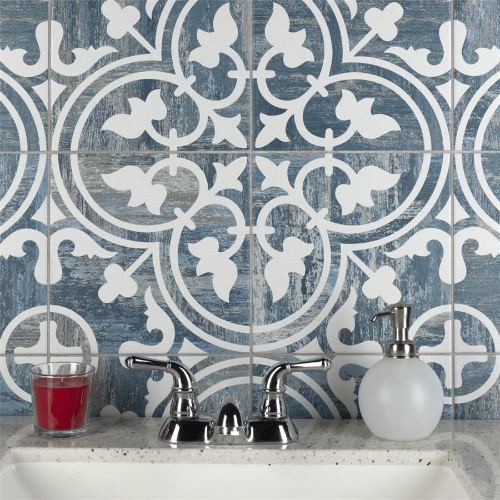 Cassis Arte Blue Day 9-3/4" x 9-3/4" Porcelain F/W Tile