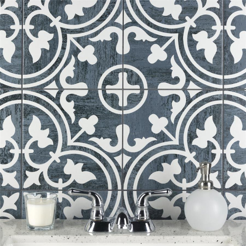 Cassis Arte Black Night 9-3/4" x 9-3/4" Porcelain F/W Tile