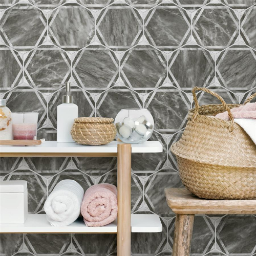 Classico Bardiglio Hex Dimension Dark 7"x8" Porc F/W Tile