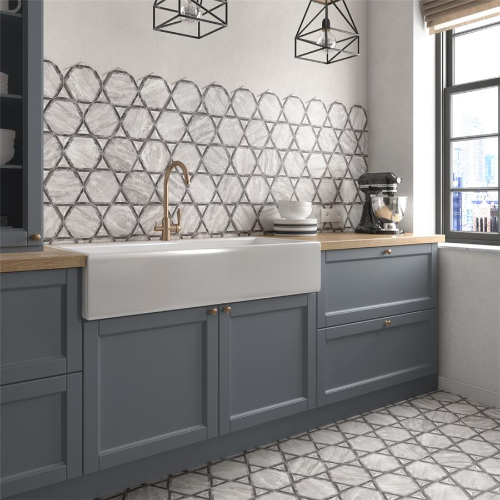 Classico Bardiglio Hex Dimension Light 7"x8" Porc F/W Tile