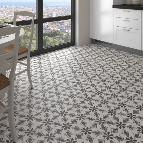 Classico Bardiglio Hex Dahlia Dark 7"x8" Porcelain F/W Tile