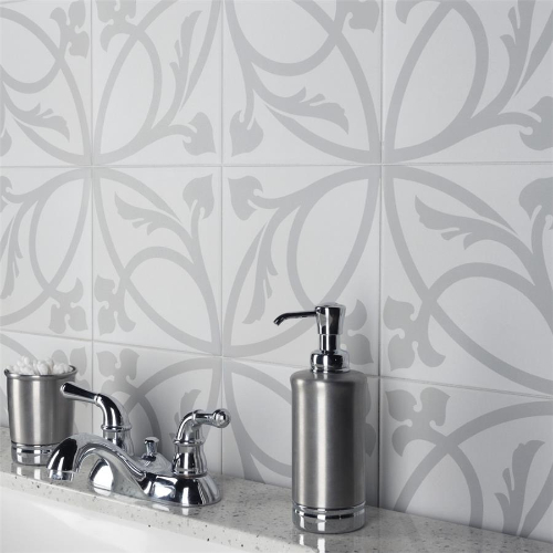 Caprice Liberty White 7-7/8"x7-7/8" Porcelain F/W Tile