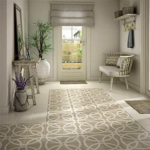 Caprice Pastel Loop 7-7/8"x7-7/8" Porcelain F/W Tile