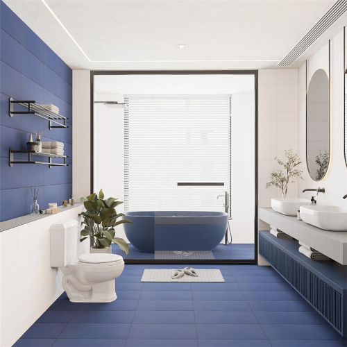 Piscina Matte Cobalt Blue w/BioTech 9-5/8"x19-1/2" Porc F/W