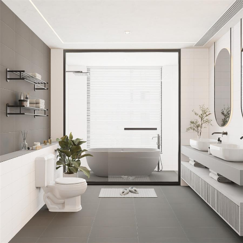 Piscina Matte Dark Grey w/BioTech 9-5/8"x19-1/2" Porcela F/W