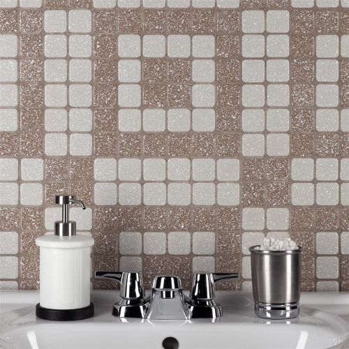 Crystalline Market Sq Beige 11-3/4"x11-3/4" Porc Mos