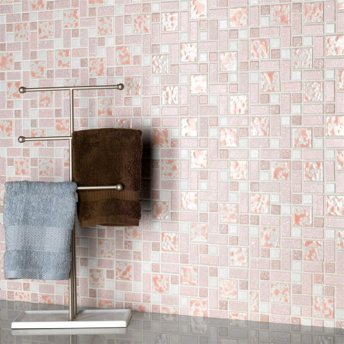 Academy Pink 11-7/8"x11-7/8" Porcelain Mosaic