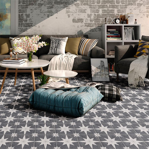 Compass Star Lava Stone 8"x8" Porcelain F/W Tile