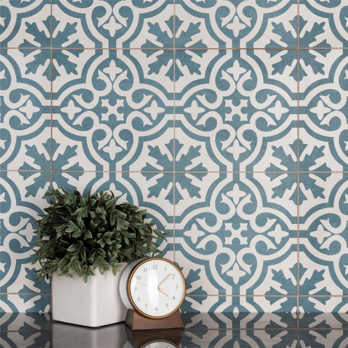Berkeley Blue 17-5/8"x17-5/8" Ceramic F/W Tile
