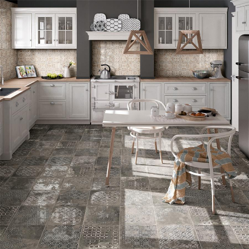 Antigua Deco Graphite 13"x13" Porcelain F/W Tile
