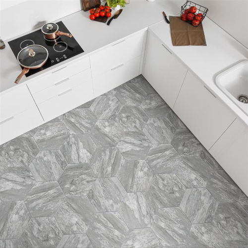 Marbilia Hex Bardiglio w/Biotech 11"x13" Porcelain F/W Tile