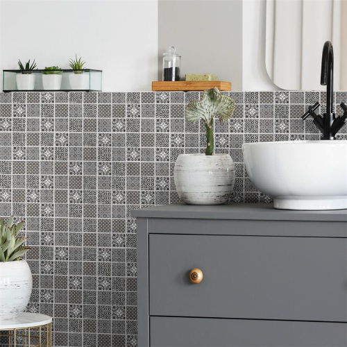 Classico 2" Black 11-3/4"x11-3/4" Porcelain Mosaic