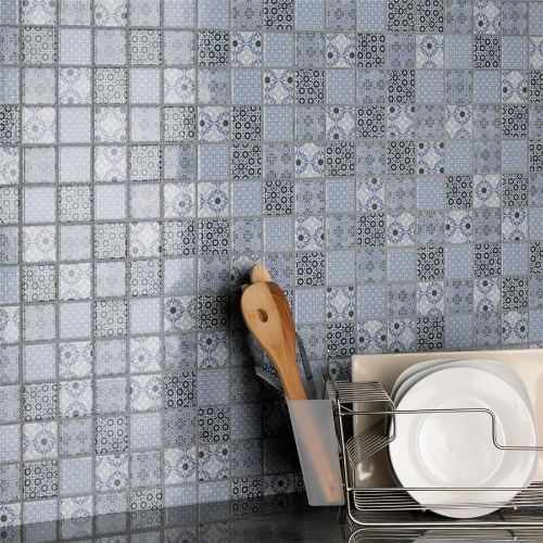 Classico 2" Blue 11-3/4"x11-3/4" Porcelain Mosaic
