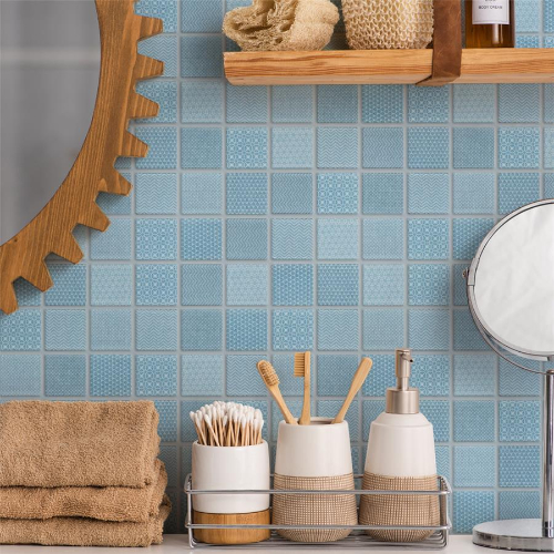 Celadon Aqua 11-5/8" x 11-5/8" Porcelain Mosaic