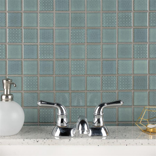 Celadon Emerald 11-5/8" x 11-5/8" Porcelain Mosaic