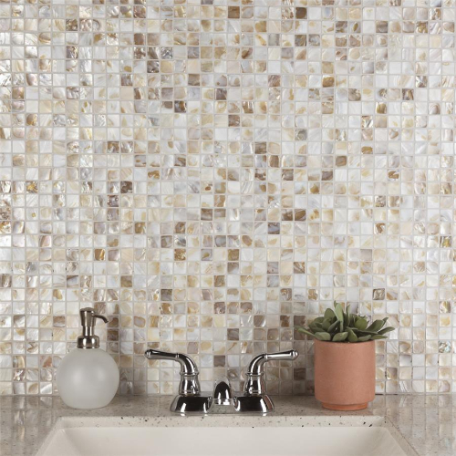 Conchella Square Natural 12"x12" Seashell Mosaic
