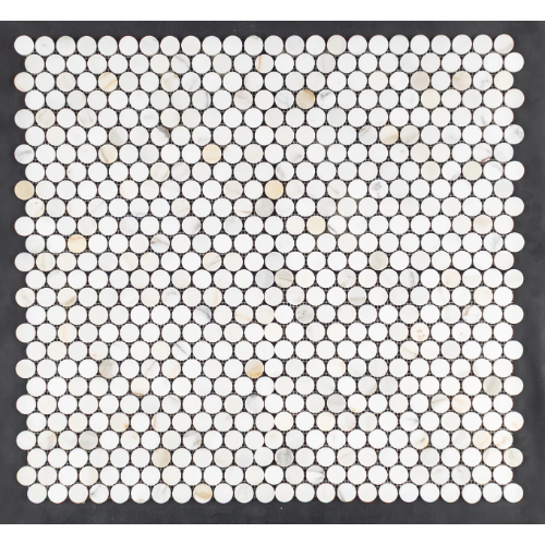 Calacatta Gold 1" Rounds Mosaic Honed