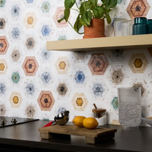 Imogen Multi Color Mix 6" Hexagon