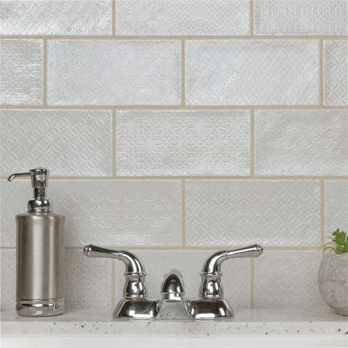 Camden Decor Antique Bianco 4" x 8" Ceramic Wall Tile