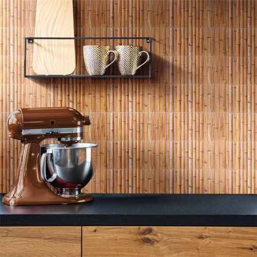 Bamboo Haven Clay Brown 5-7/8"x11-7/8" Ceramic Wall Tile