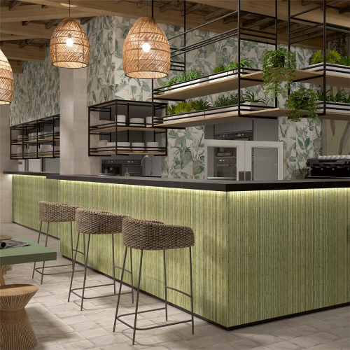 Bamboo Haven Matcha Green 5-7/8"x11-7/8" Ceramic Wall Tile