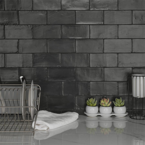 Chester Matte Nero 3"x6" Ceramic W Tile