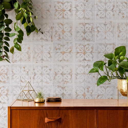 Antigua Lis White 13"x13" Porcelain Wall Tile