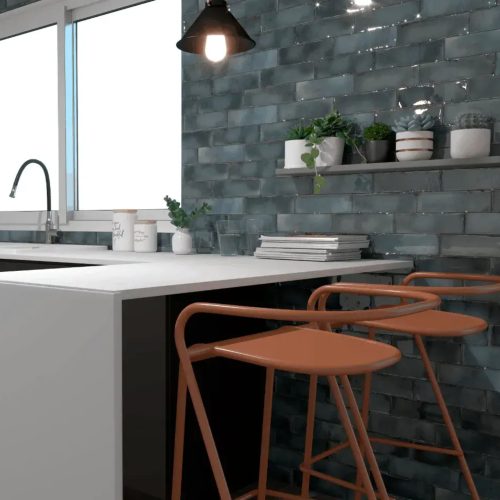 Hackney Dark Blue Porcelain Wall Tile